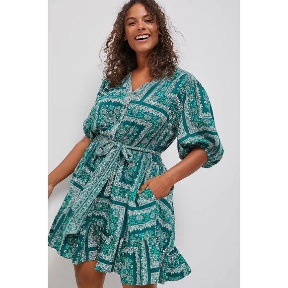 NWT Anthropologie Isabel Dress Size 3X Porridge Green Floral $138 - Picture 2 of 7